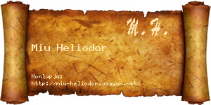 Miu Heliodor névjegykártya